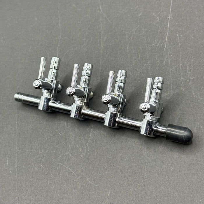 Metal airline in-line splitter valves - 4 way